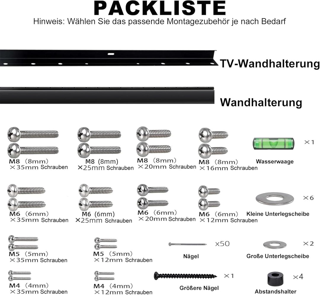 Auoace TV Wandhalterung Fernseher für 32-75 Zoll, bis zu 68kg, TV Halterung für Gipskartonwände und