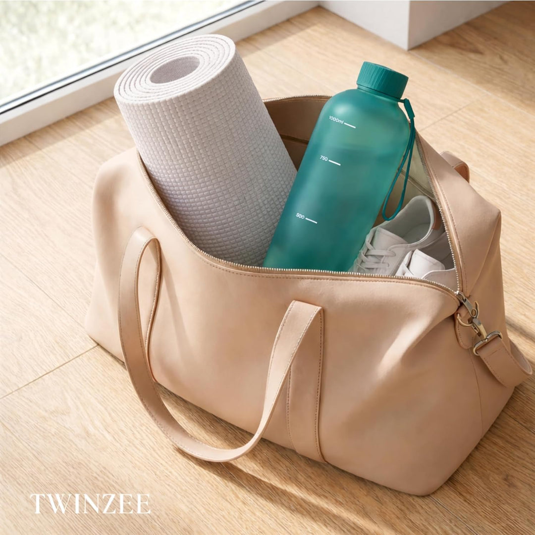 Twinzee Trinkflasche 1L Kohlensäure Geeignet & Auslaufsicher - Wasserflaschen Für Sport, Schule & Bü