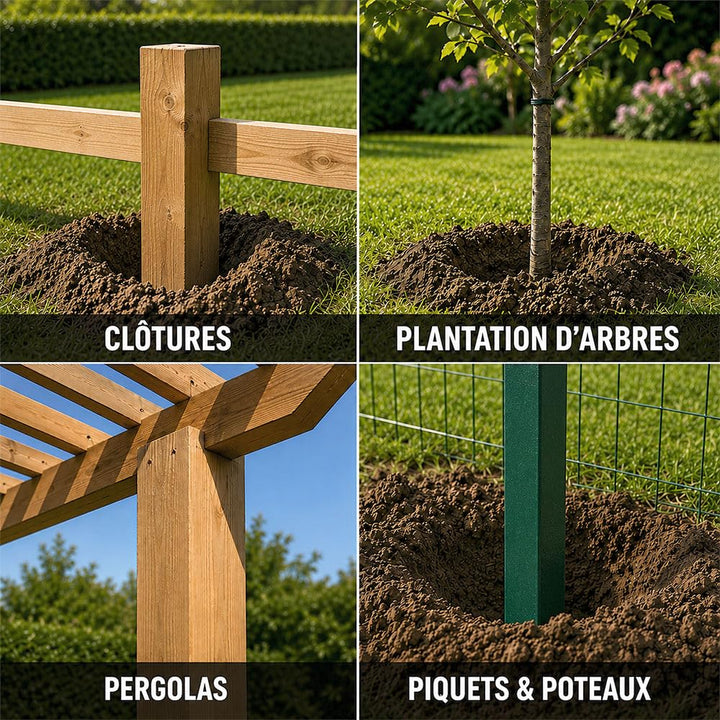 GT Garden Profi Erdlochbohrer Pfahlbohrer Pfostenbohrer Ersatzbohrer für Erdbohrgerät, Stahl, Durchm