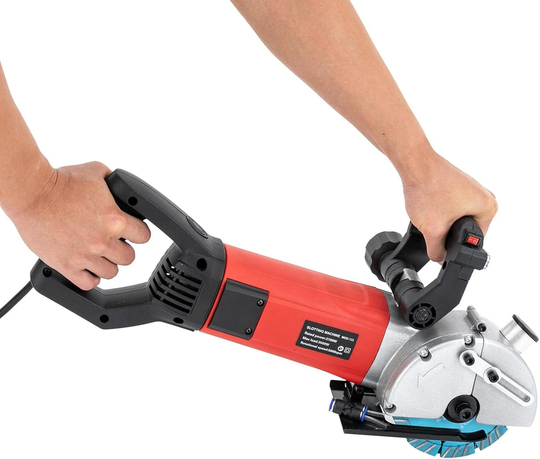 Mauernutfräse, 3500W Schlitzmaschine mit Laserführung 5000rpm, max. Nuttiefe und Breite 40 x 42 mm,
