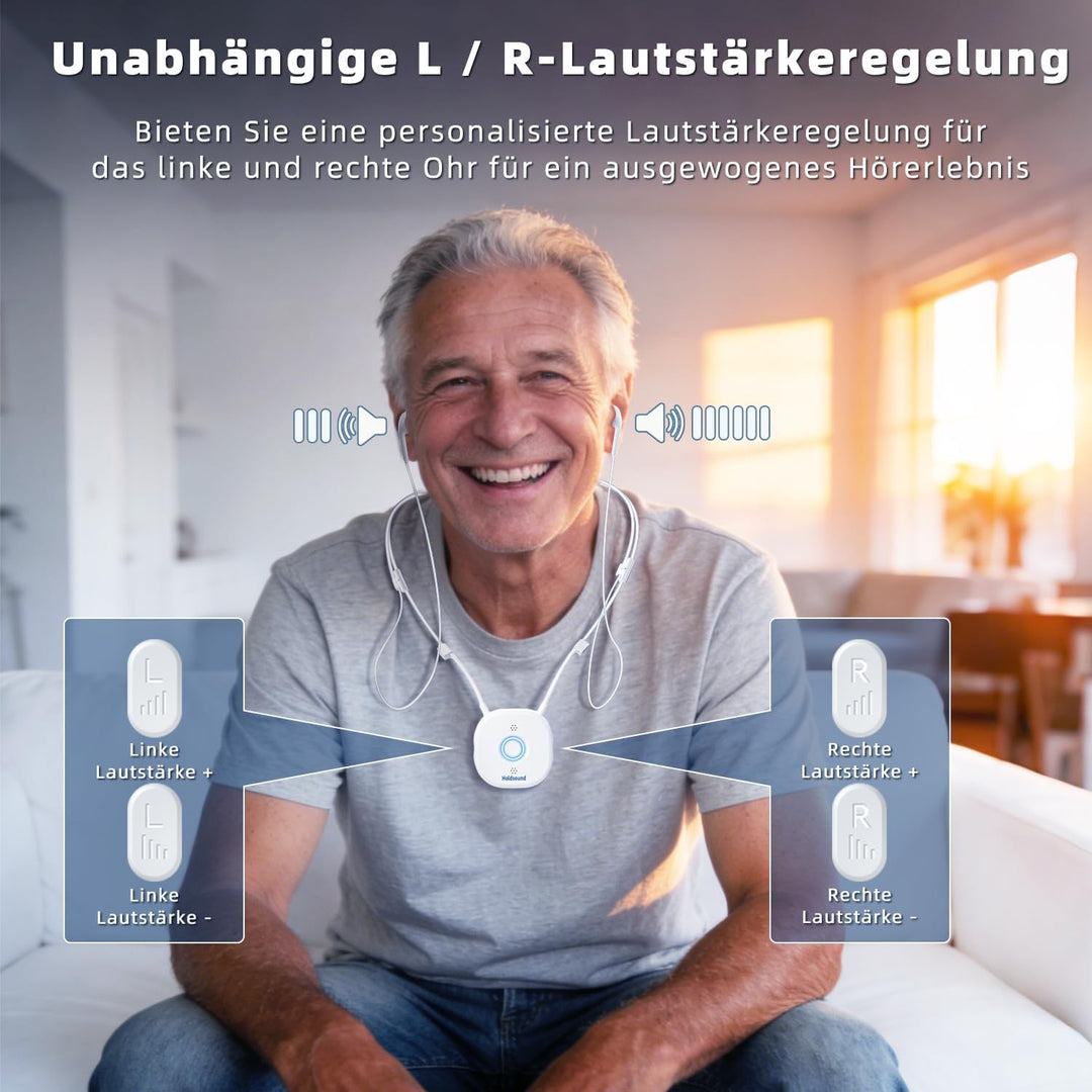 Holdsound HSD100 TV Kopfhörer Kabellos, Funkkopfhörer Kabellos für TV mit USB-Sender, Nackenbügel-De