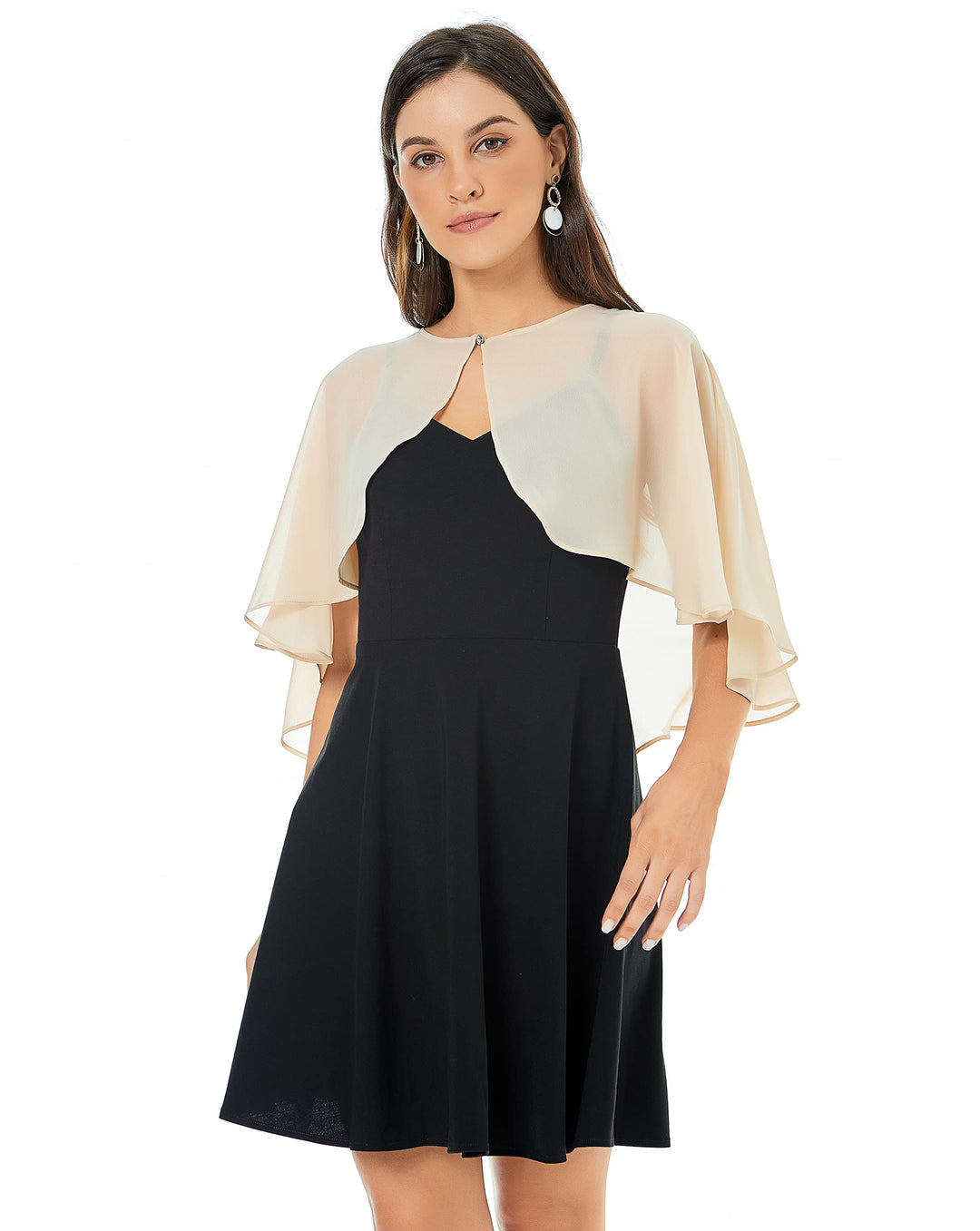 olyrjie Damen No Classic Einheitsgrösse Chiffon, Champagner, Einheitsgrösse Chiffon, Champagner