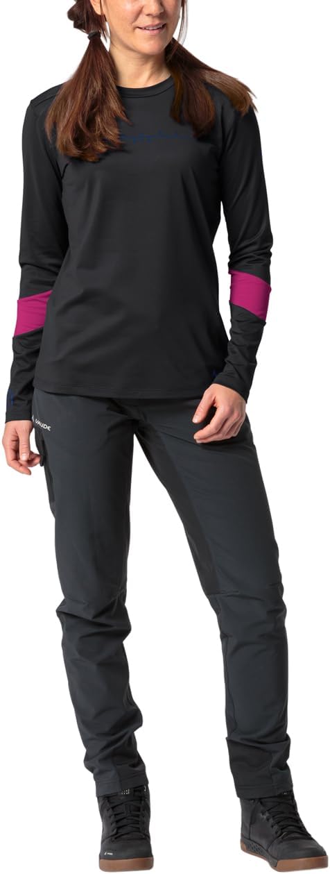 VAUDE Damen Women's Qimsa Ls Logo Shirt T-Shirt, 36 Schwarz