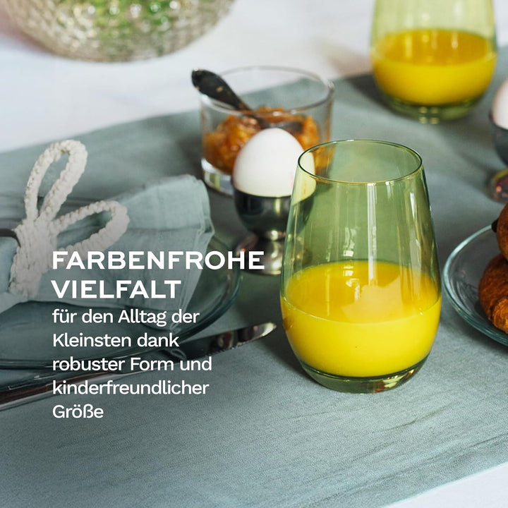 Stölzle Lausitz Wassergläser Set Elements Kids Farbe Grün 335 ml randvoll / 6er Set Wassergläser Spü
