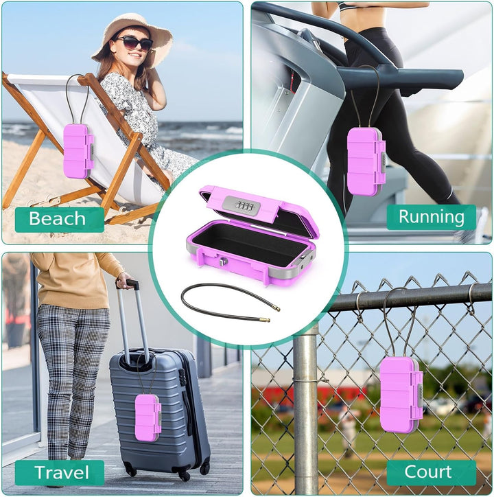 ORIA Tragbarer Tresor, Sicherheitsbox mit Zahlencode, Outdoor Sicherheitssafe mit abnehmbarem Drahts