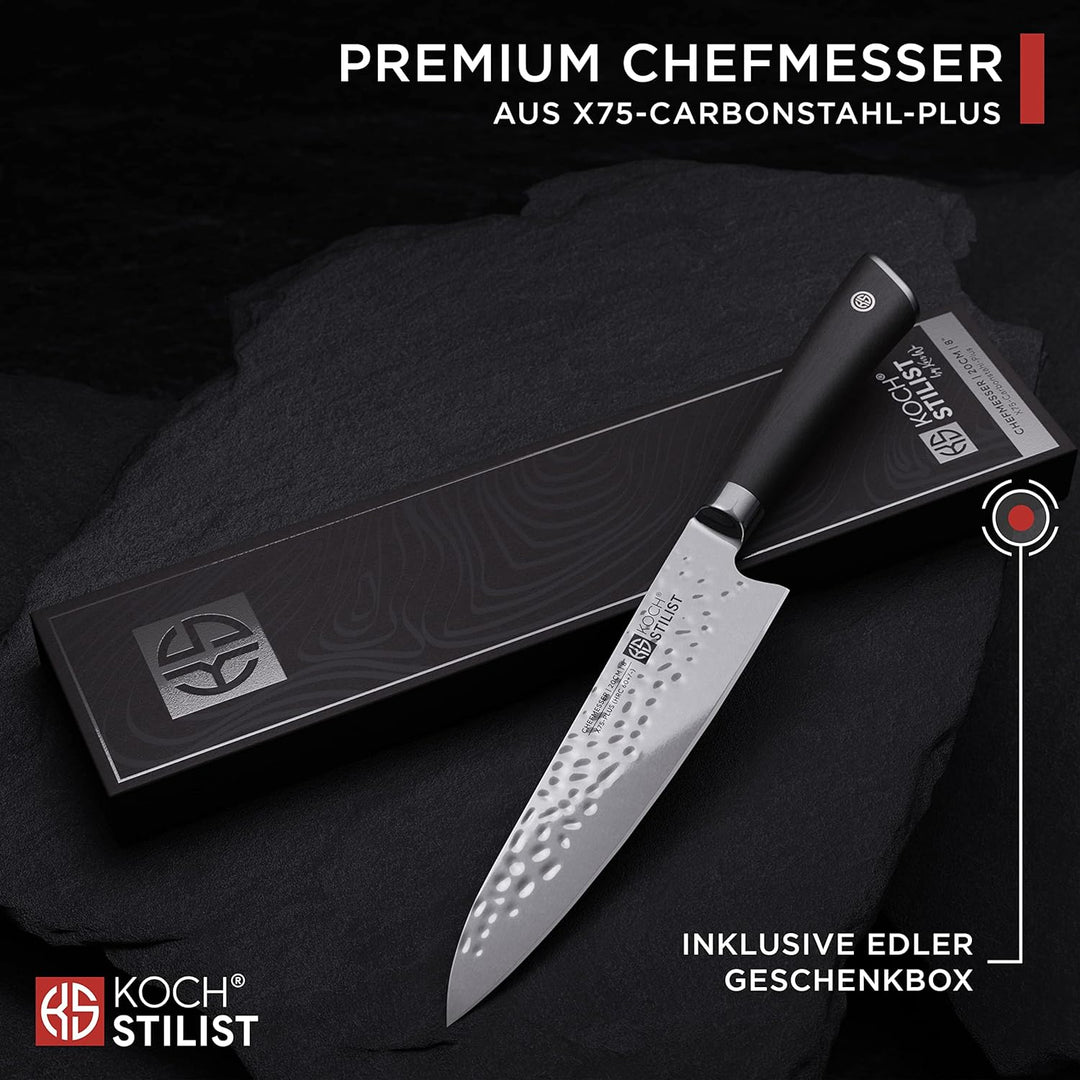 Kochstilist® Premium Chefmesser 20 cm [+ inkl. Geschenkbox] Das Profi-Kochmesser aus extrem scharfem