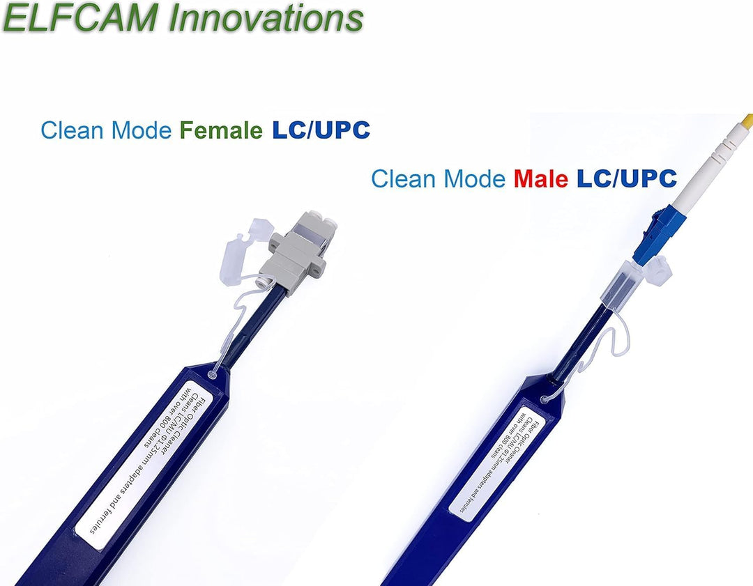 Elfcam® - Glasfaser Reinigungsstifte, LWL Reinigungsstift für LC/SC/FC/ST/ E2000 Steckverbindungen,