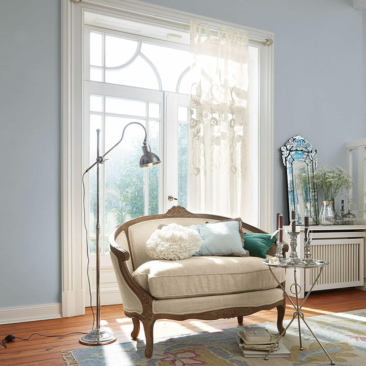 Loberon® Gardine Judie, Leinen, mit zarter Stickerei, romantischer Look, Befestigung durch dekorativ
