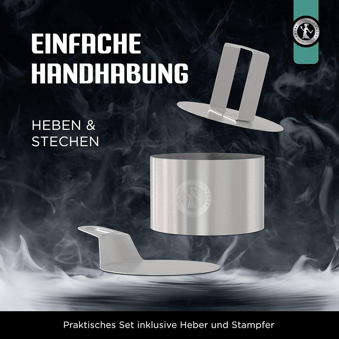 Ess-Nische® Dessertringe 8cm + 10cm Burgerringe - Ideales Grill-Zubehör als Burger Presse beim BBQ o