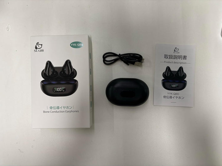SLuB Knochenschall Kopfhörer, Open Ear Kopfhörer Bluetooth, Ohrclip-Sportkopfhörer, Bluetooth 5.4, H