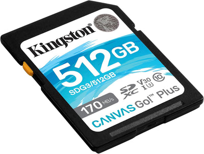 Kingston SDG3/512GB SD Speicherkarte ( 512GB SDXC Canvas Go Plus 170R C10 UHS-I U3 V30 ) SD-Karte 51