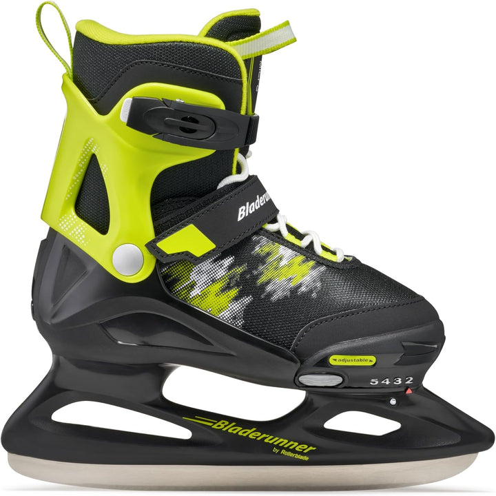 Bladerunner Micro Ice Schlittschuh Grössenverstellbar, Jungen, Schwarz/Limette, 36-40