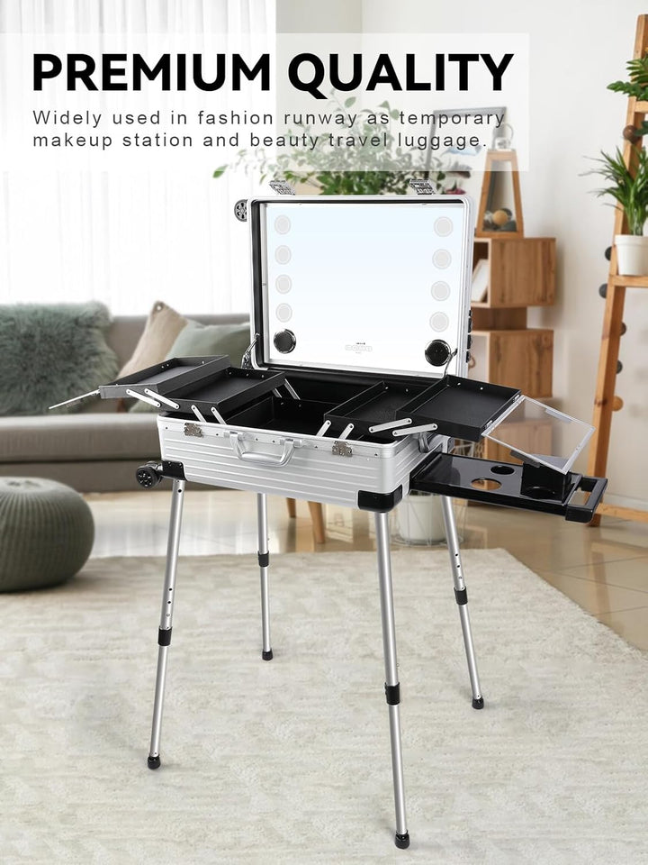 EBANKU Kosmetikkoffer Trolley Schminkkoffer, 24in PC Rolling Makeup Train Case Professionelle Künstl