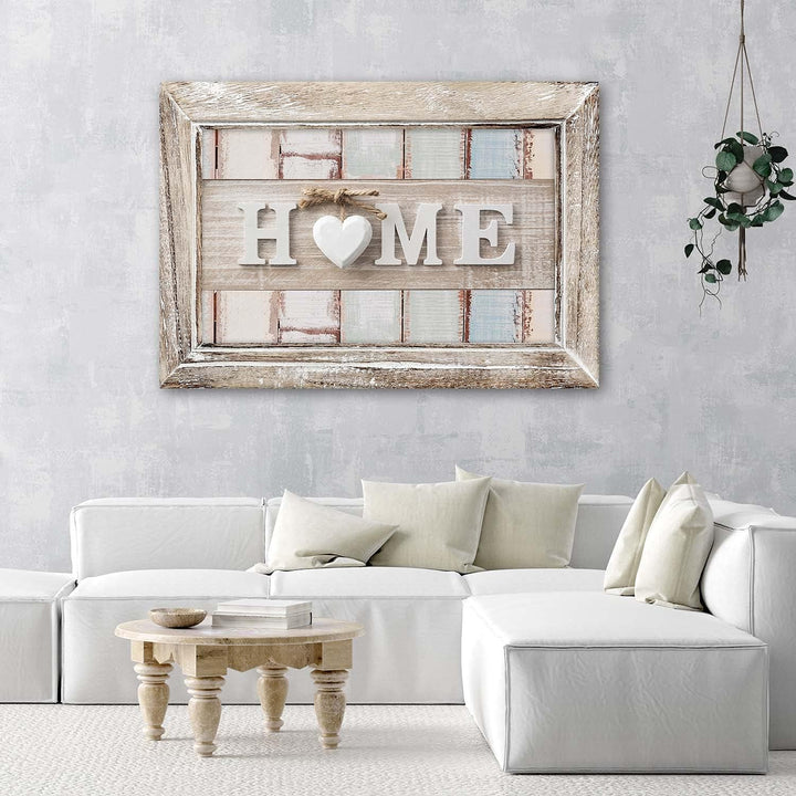 Feeby Bild auf Vlies Leinwand Haus Rustikal 90x60 cm Kunstdruck Modern Wandbilder Deko Flur Wohnzimm