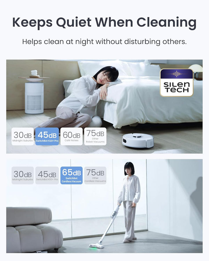 SwitchBot K10+ Pro Combo Robot Vacuum Con Dual Auto-Empty Dock per 70 giorni di pulizia, Aspirapolve