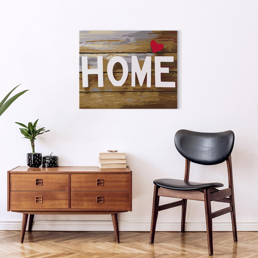 murando - Malen nach Zahlen Home 60x40 cm Malset mit Holzrahmen auf Leinwand für Erwachsene Kinder G
