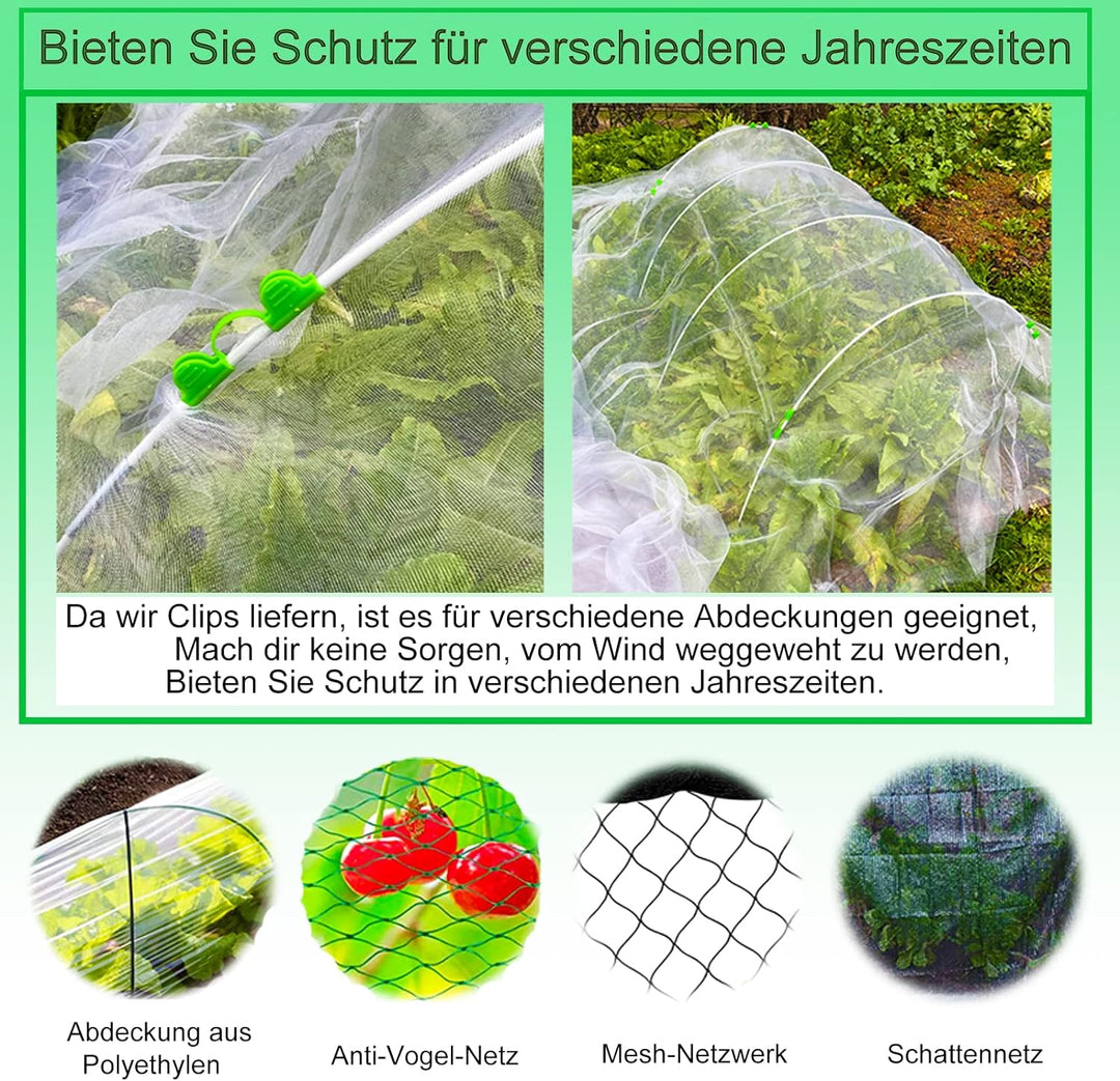 YUNSTK Gewächshausreifen Fiberglas, 20Pcs Gewächshaus Hoops, Folientunnel Bögen für Hochbeet, Rostfr