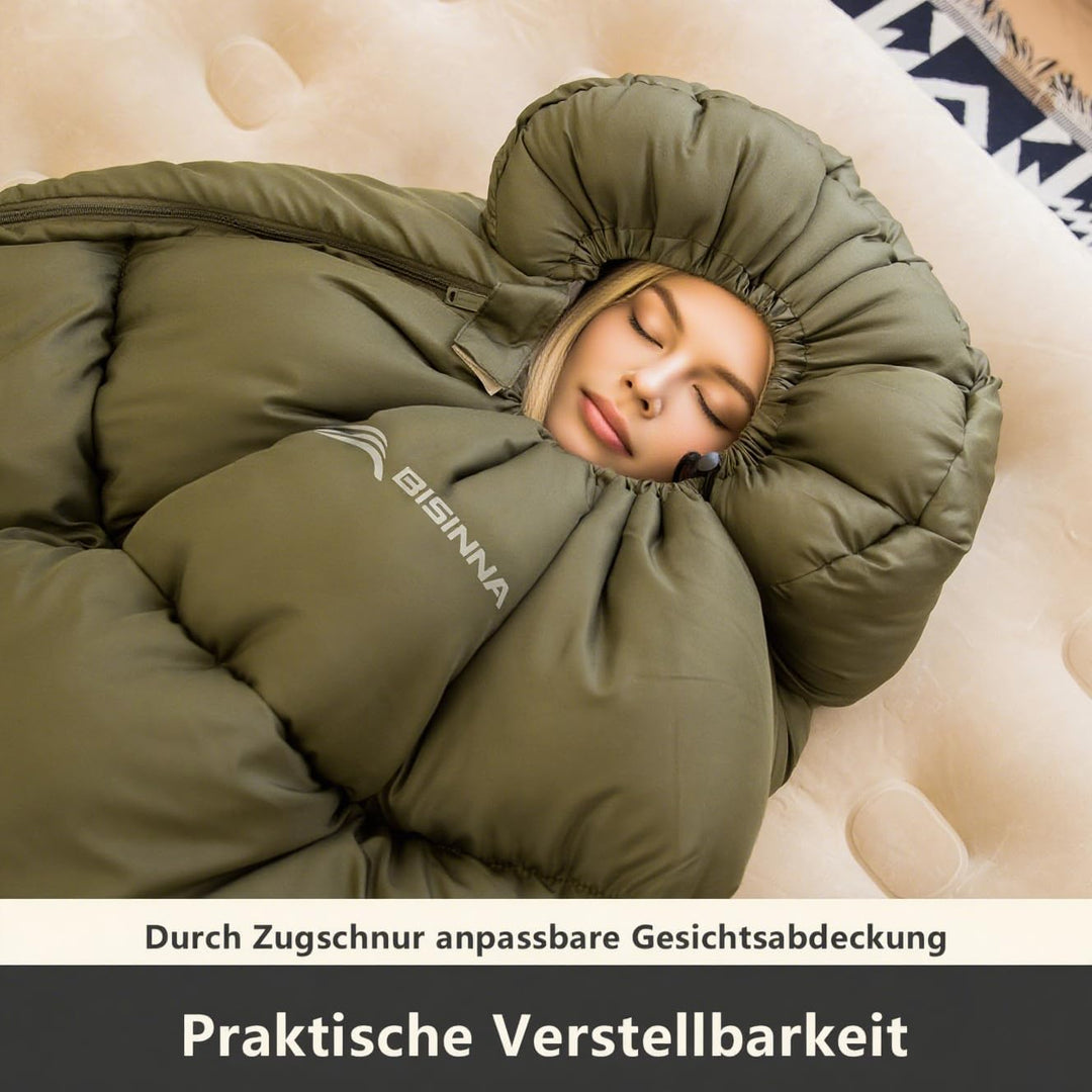 BISINNA Schlafsack Erwachsene Camping Graphene Polyester Geräuscharm - Wasserabweisendes, Atmungsakt