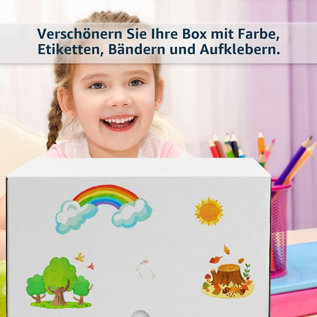 EYMPEU 20 Stück 28 x 15,3 x 15,3cm Weisse Versandkarton, Kartons für kleine Gegenstände, Spielzeug,