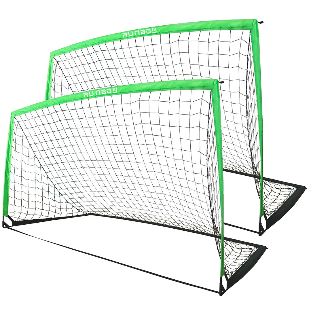 274 x 152 cm Kinder Fussballtor mit Tragesack, tragbare Fussballnetze für Hinterhoftraining, Indoor/