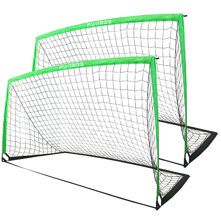 274 x 152 cm Kinder Fussballtor mit Tragesack, tragbare Fussballnetze für Hinterhoftraining, Indoor/