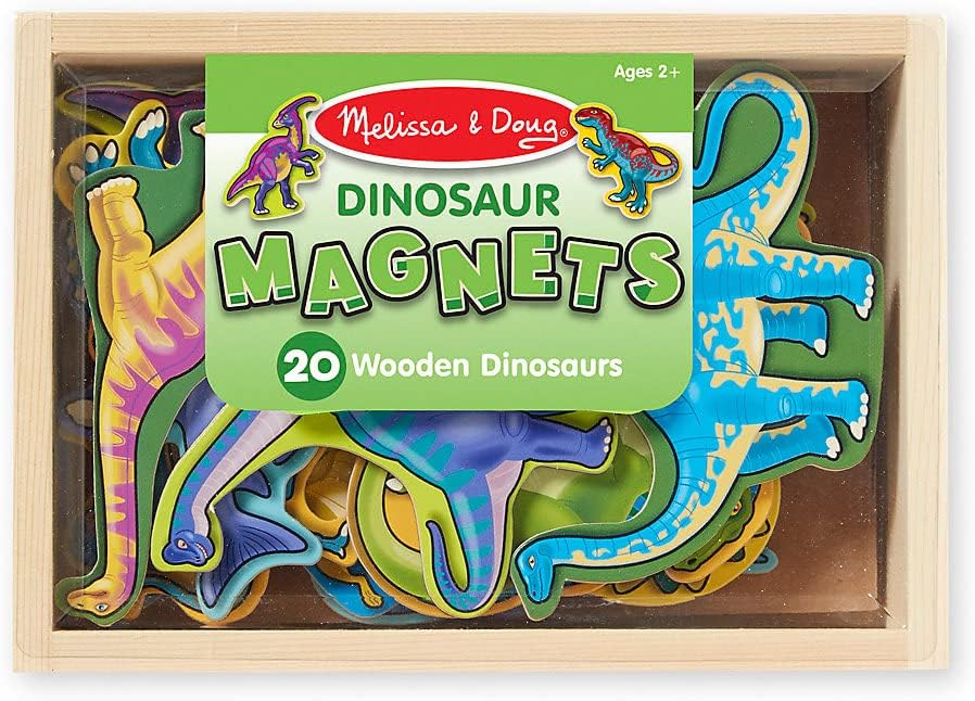 Melissa and Doug Magnete Dinosaurier Holz, Magnete Kinder, Magnetdinosaurier für Magnettafel Kinder