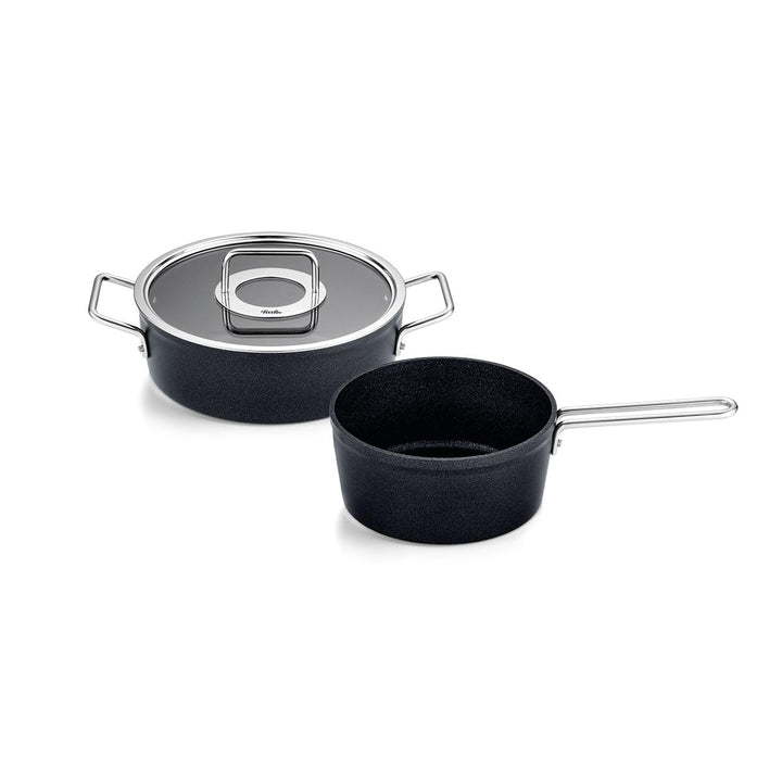 Fissler Adamant / Aluminium-Kochtopfset, 2-teilig, Töpfe-beschichtet mit Glasdeckel, antihaftend (1