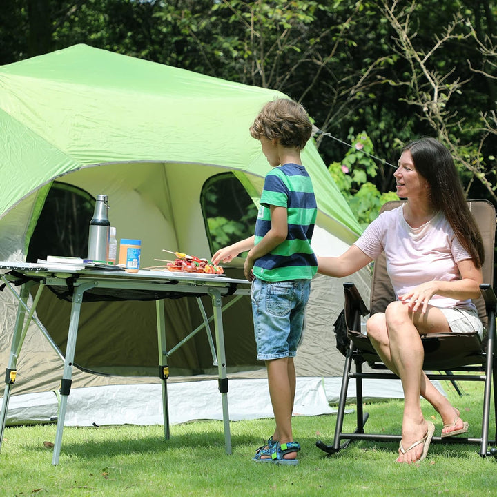 Portal Campingtisch faltbar Höhenverstellbar Klapptisch 60kg belastbar Aluminium 90 x 53cm für 4 Per