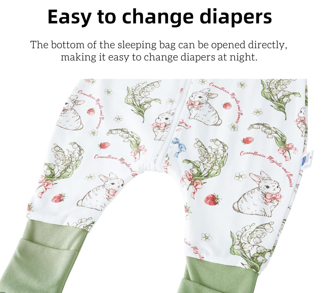 Chilsuessy Baby Schlafsack mit Beinen 1.5 Tog Schlafsack 100% Baumwolle Ganzjahres Schlafsack mit Fü