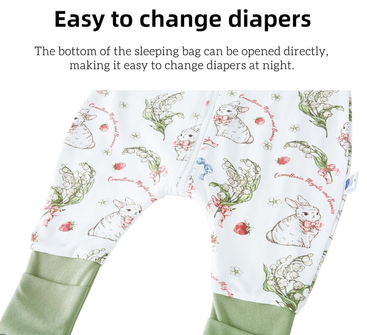 Chilsuessy Baby Schlafsack mit Beinen 1.5 Tog Schlafsack 100% Baumwolle Ganzjahres Schlafsack mit Fü