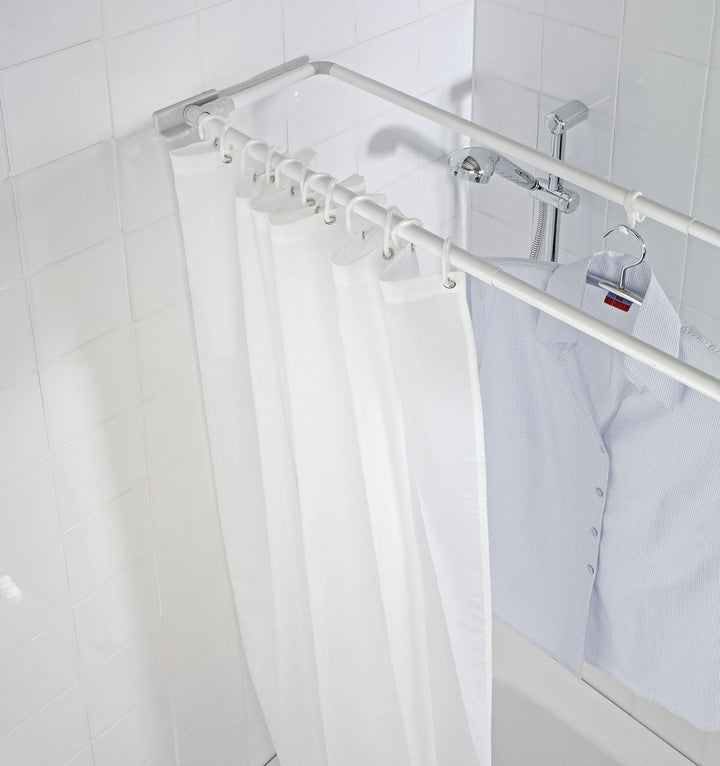Wenko 19233100 Drehbare Doppel-Duschstange, 70-115 cm, chrom