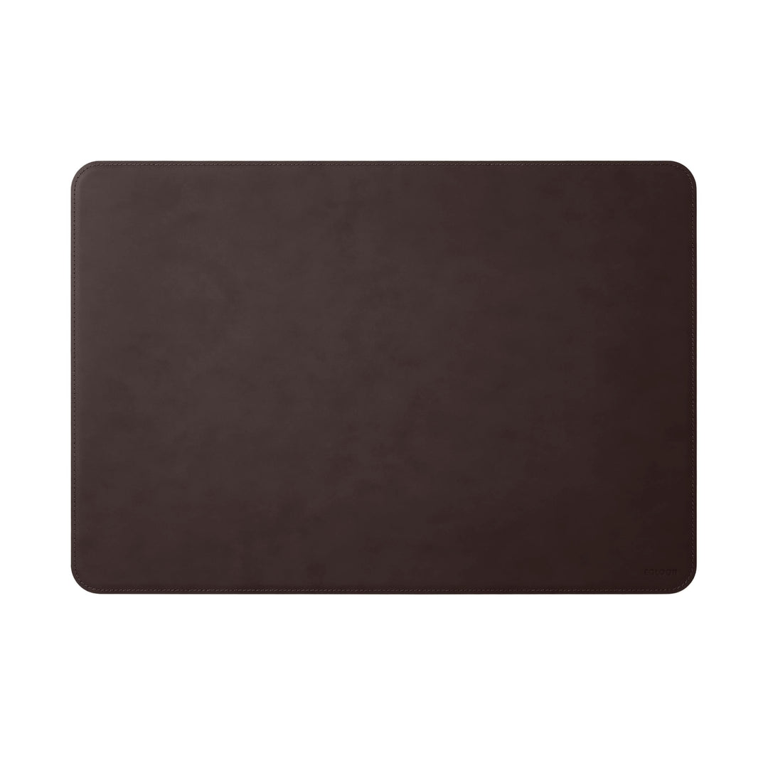 Eglooh - Herms - Schreibtischunterlage aus Leder Dunkel Braun cm 80x50 - Handwerkliche Nähte und abg
