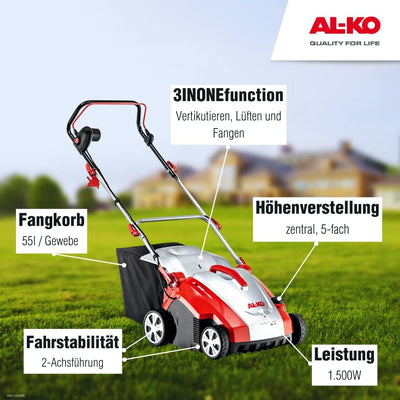 AL-KO Elektro-Vertikutierer Combi Care 36 E Comfort (36 cm Arbeitsbreite, 1500 Watt Motorleistung, A