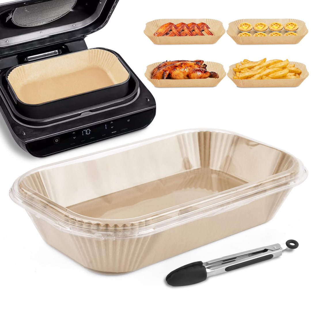 Backpapier für Heissluftfritteuse, BROTOU 125pcs 29.1 x 14,8 CM Rechteckig Antihaft Airfryer Backpap