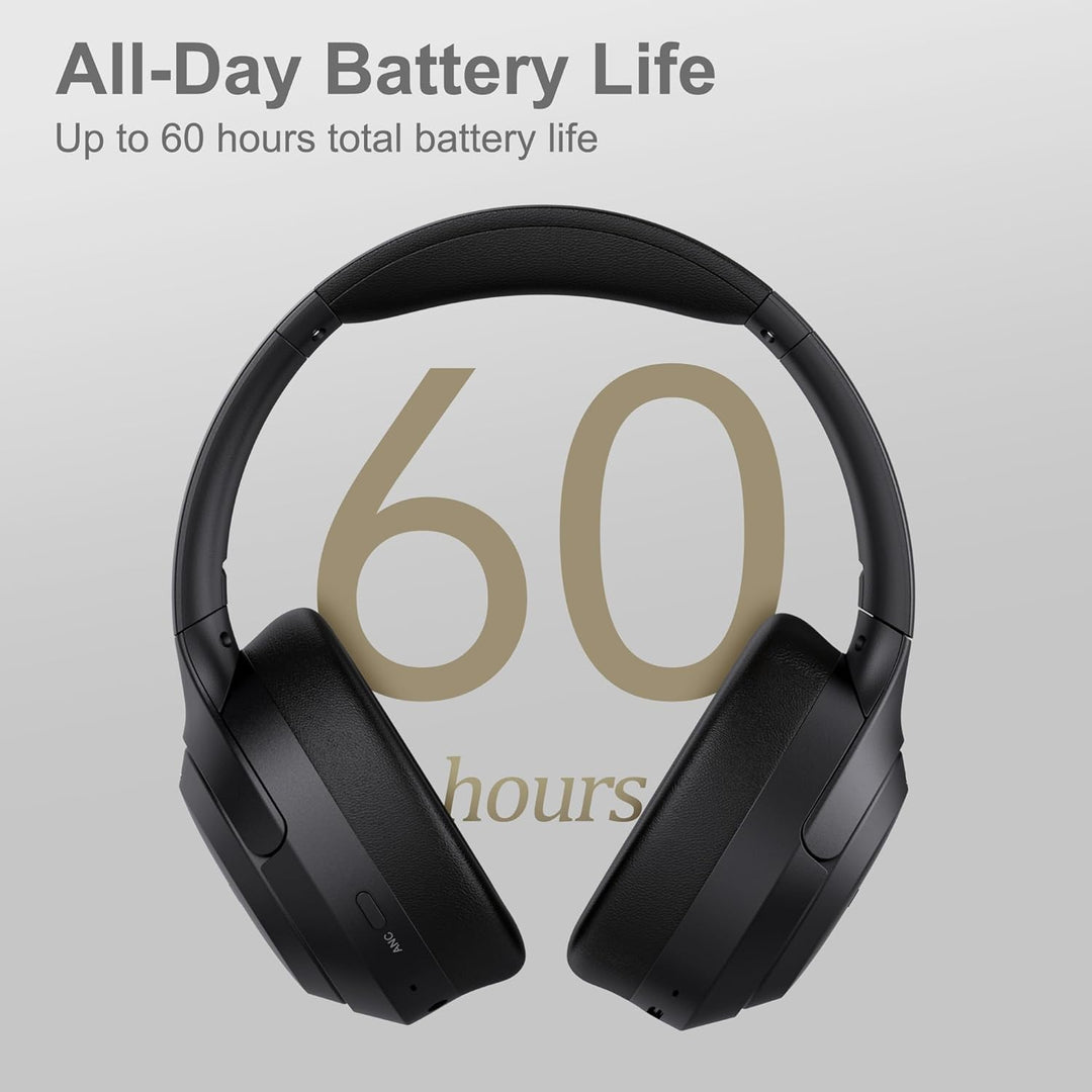 LORELEI QC60 Hybrid Active Noise Cancenlling Headphones,Wireless Over Ear Bluetooth Headsets with Mi
