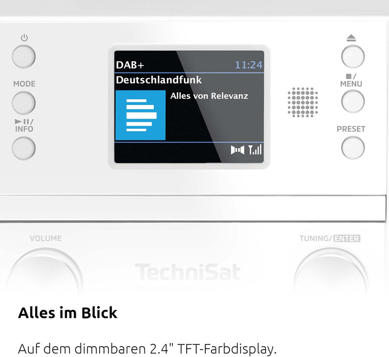 TechniSat DIGITRADIO 370 CD BT - Stereo Digitalradio (DAB+, UKW, CD-Player, Bluetooth, Farbdisplay,