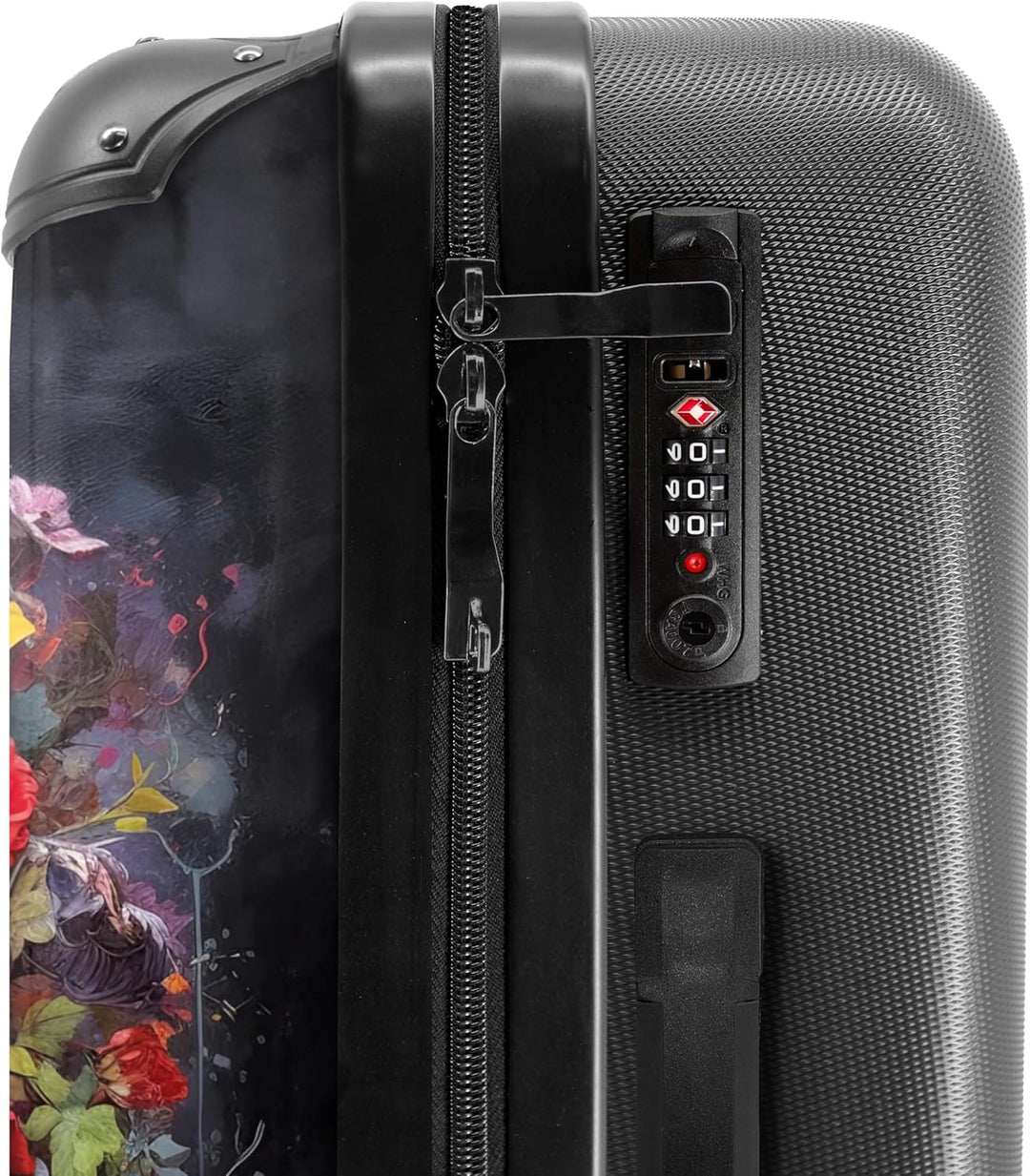 NoBoringSuitcases.com® Grosser Koffer - Totenkopf - Blumen - Botanisch - Abstrakt - Totenkopf - Schä
