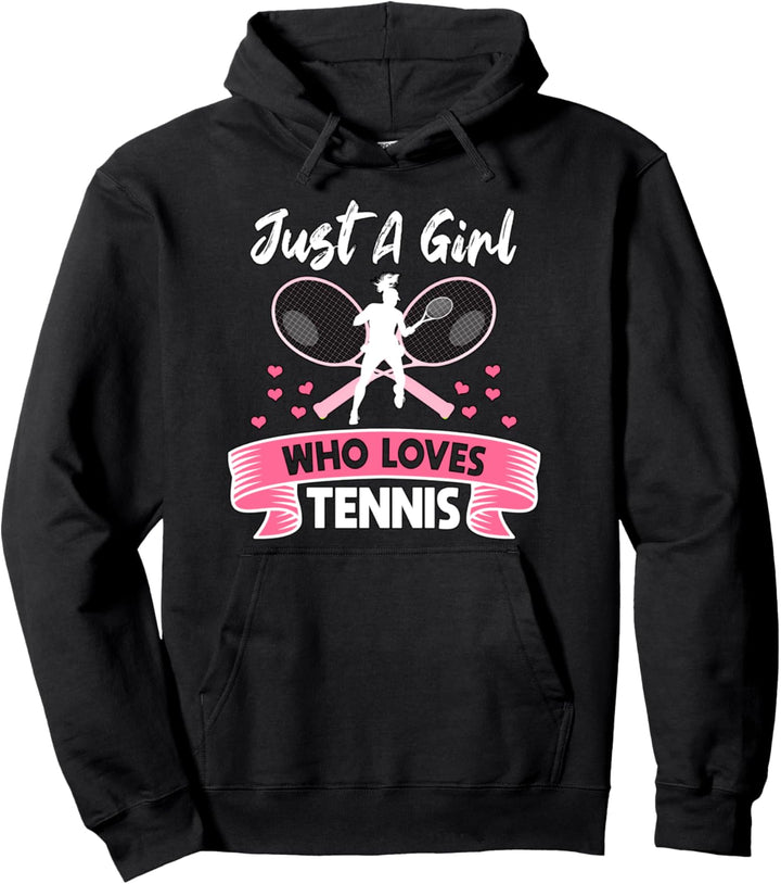 Damen Just A Girl Who Loves Tennis Spieler Geschenk Tennis Pullover Hoodie