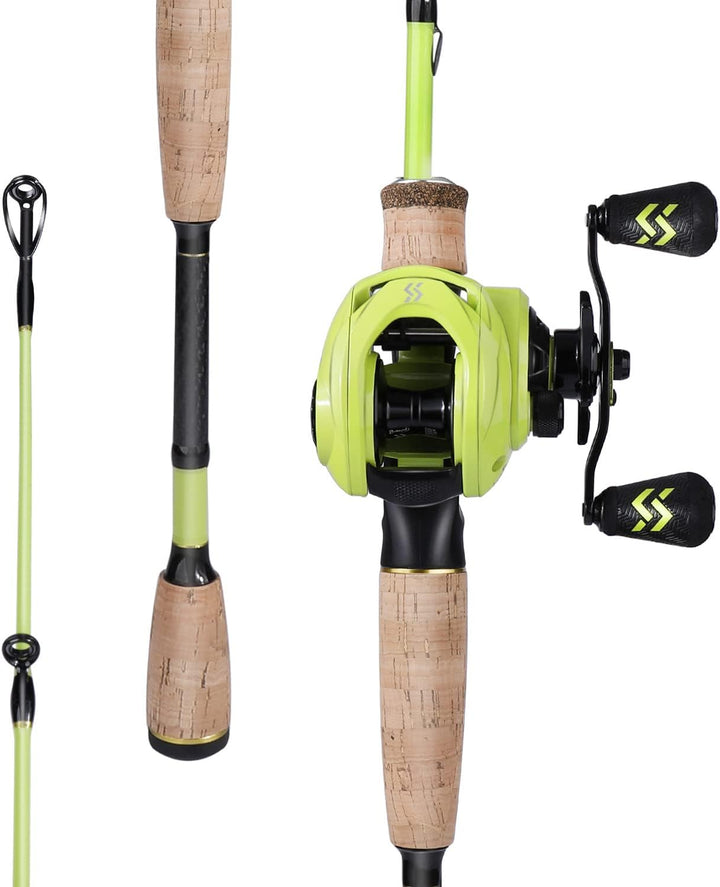 Sougayilang Baitcaster Combos, Leichte Baticasting Combo, 2 Abschnitte M/MH Baitcasting Rod Combo, 5