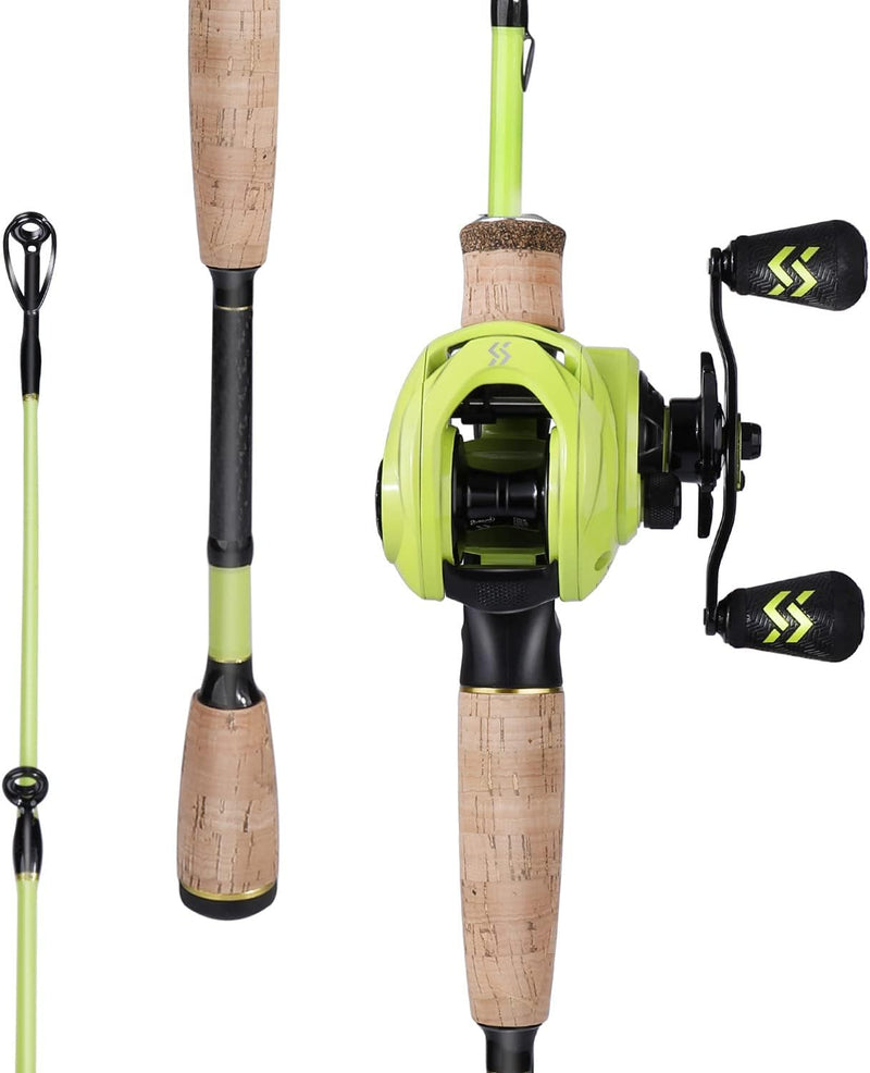 Sougayilang Baitcaster Combos, Leichte Baticasting Combo, 2 Abschnitte M/MH Baitcasting Rod Combo, 5
