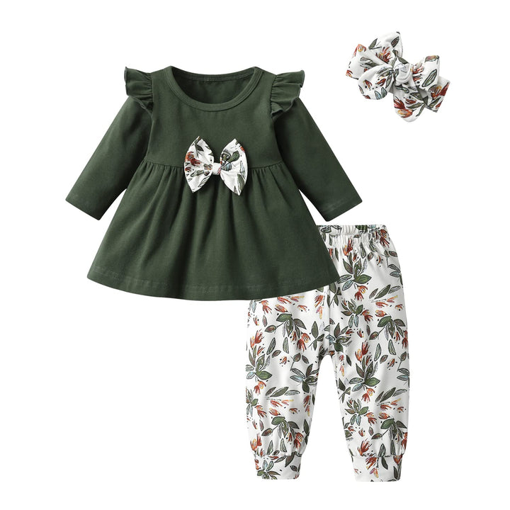 Baby Mädchen Kleidung Langarm Ruffle Tops und Floral gedruckt Hosen Kleinkind Baby Mädchen Outfits S