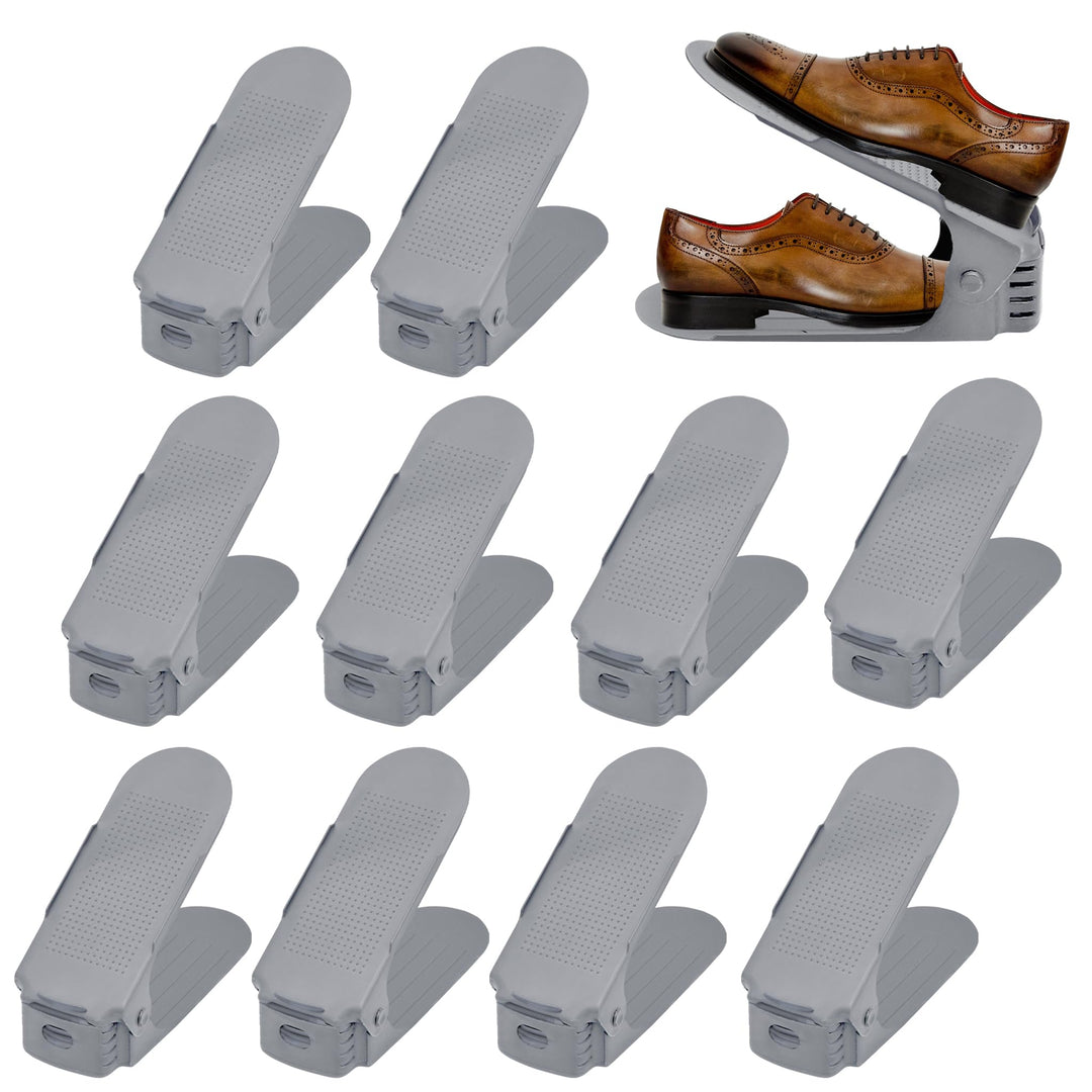 YRHome 60 Stück Einstellbare Schuhregale Schuhorganizer Schuh Organisierer aus PP-Material, 3 höhenv