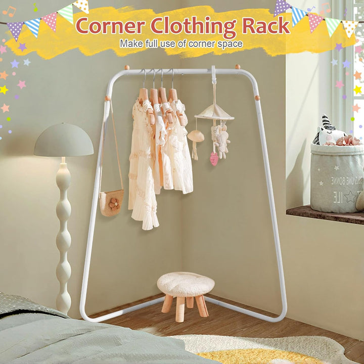 YGJT Kinder Kleiderständer, Garderobe mit Ablage & Kleiderstange für Kinderzimmer, Mädchenzimmer & S