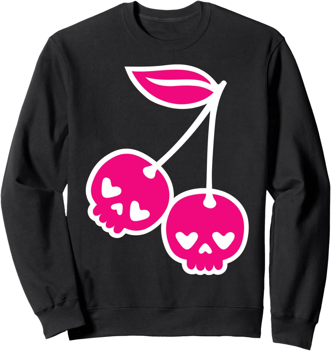 Pastel Goth Kawaii Punk Cherry Skulls Sweatshirt