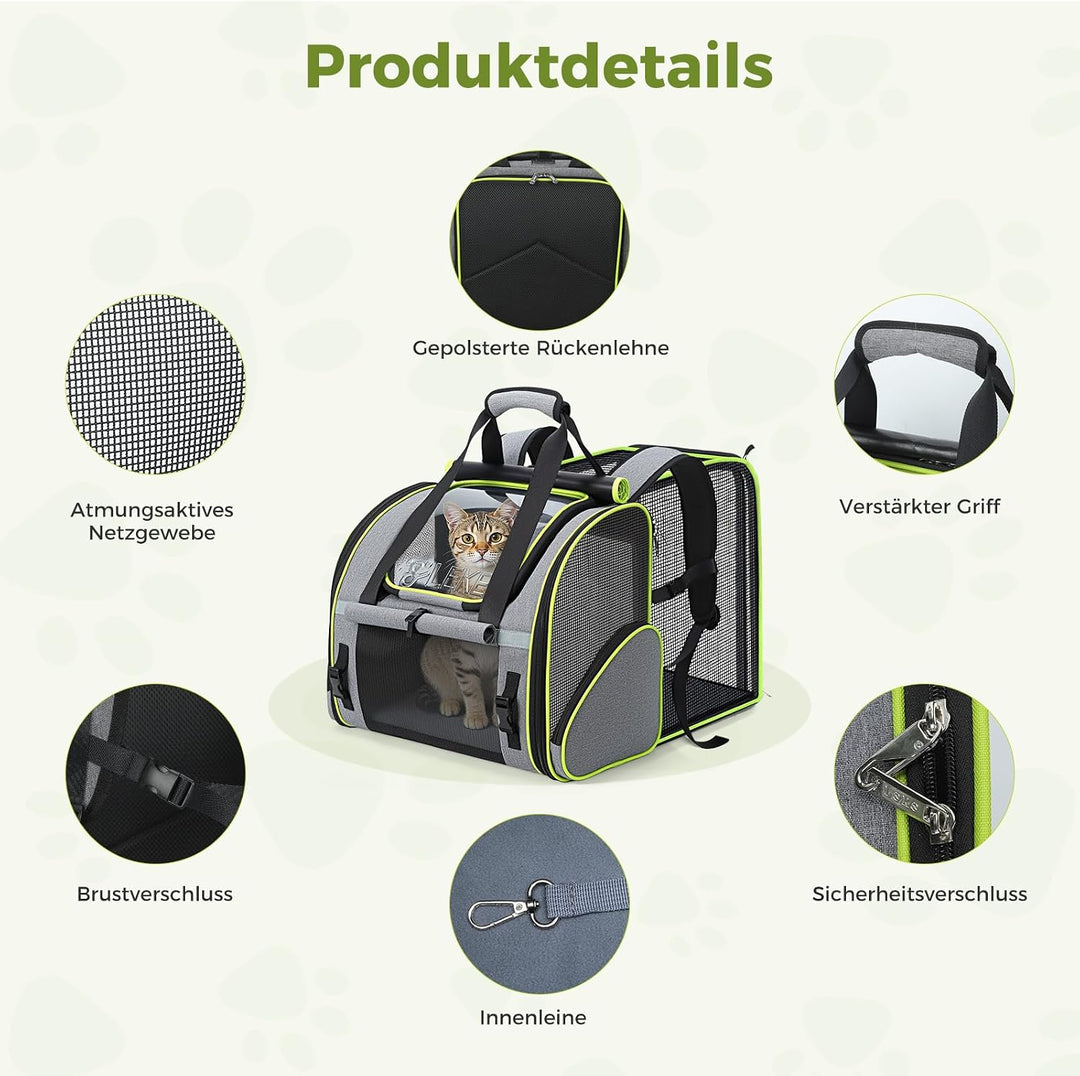 Lekesky Katzenrucksack Bubble Haustier Rucksack mit Netzfenster, Hunderucksack Erweiterbar Tragbare