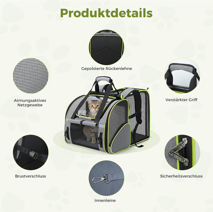 Lekesky Katzenrucksack Bubble Haustier Rucksack mit Netzfenster, Hunderucksack Erweiterbar Tragbare