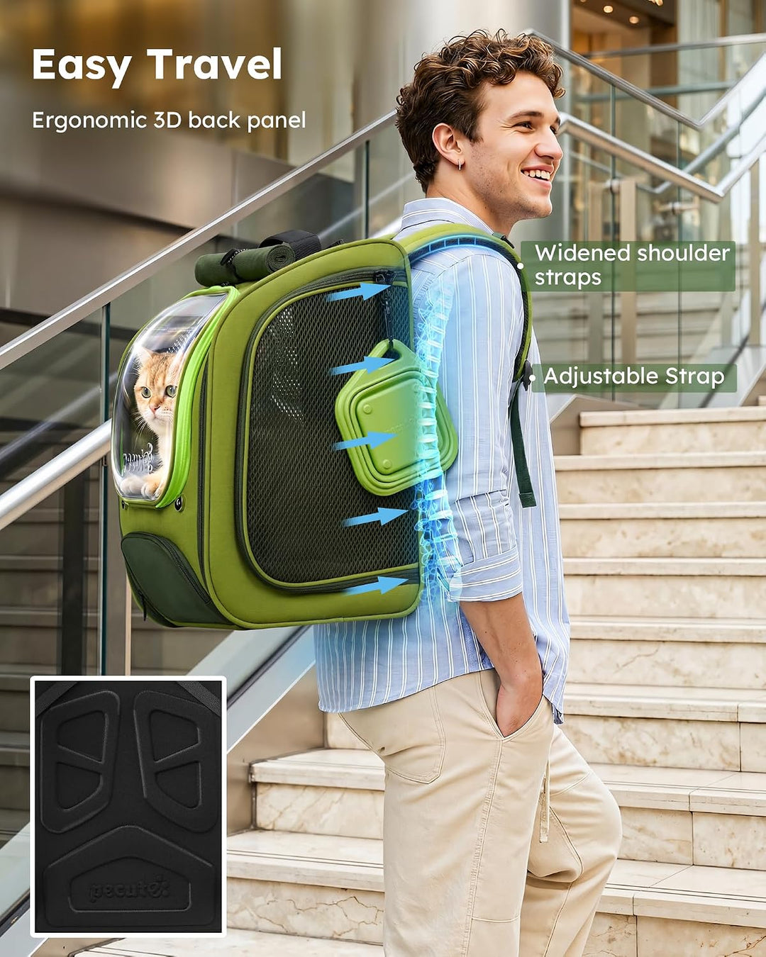 pecute Katzenrucksack Bubble Haustier Rucksack mit Netzfenster, Tragbare und Faltbare Katzentasche,
