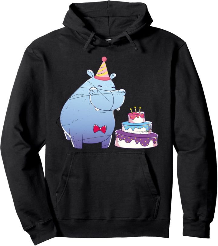 Nilpferd Geburtstagskuchen Afrika Tier Kinder Geburtstag Pullover Hoodie