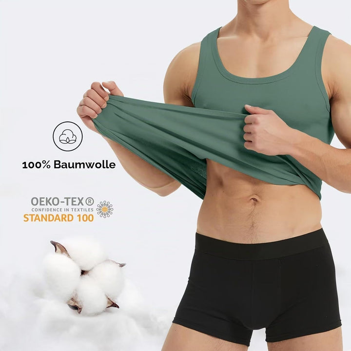 YouShow Unterhemd Herren 5er Pack 100% Baumwolle Tank Top Feinripp S 1*schwarz + 1*weiss + 1*grau +