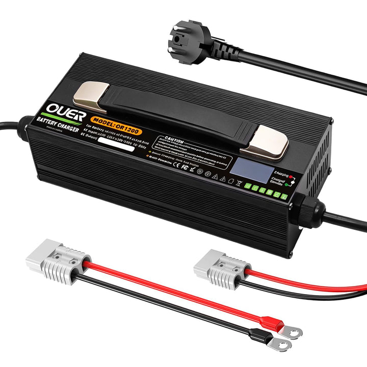 LiFePO4 Ladegerät 14,6V 40A für 4S 12V LiFePO4 Batterie, AC-DC, Smart 4 Stufen Laden mit Kühlventila